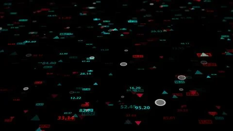 3d rendering of stock market data on a dark background Illustrazione stock
