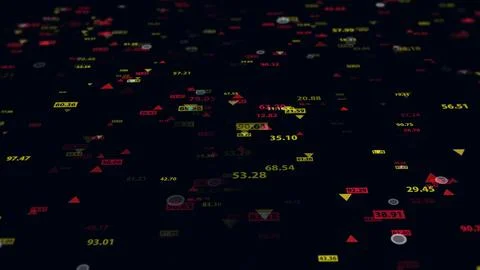3d rendering of stock market data on a dark background Stock Illustration