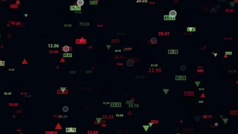 3d rendering of stock market data on a dark background Stock Illustration