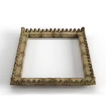 3D rendering of a stone frame on a white background 스톡 일러스트
