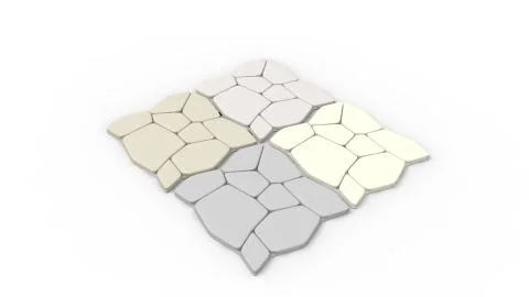3D rendering of stones pavement pattern brick isolated studio background 스톡 일러스트