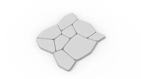 3D rendering of stones pavement pattern brick isolated studio background Stock Illustration