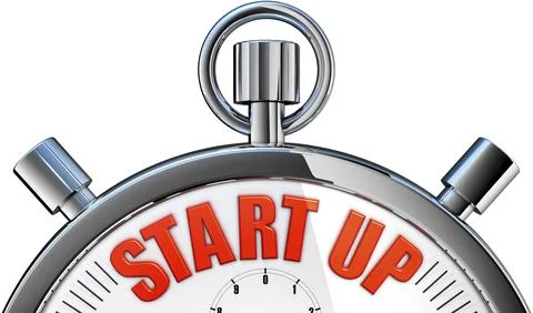 3D rendering of a stop watch with a start up icon Stock Illustration