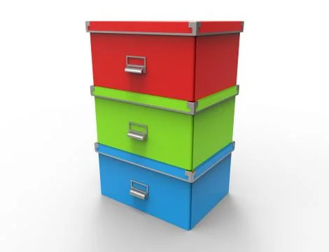 3d rendering of a storage box isolated in white background Stock Illustration