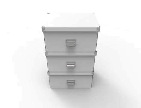 3d rendering of a storage box isolated in white background 스톡 일러스트