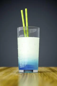 3d rendering of a strange blue drink Stock Illustration