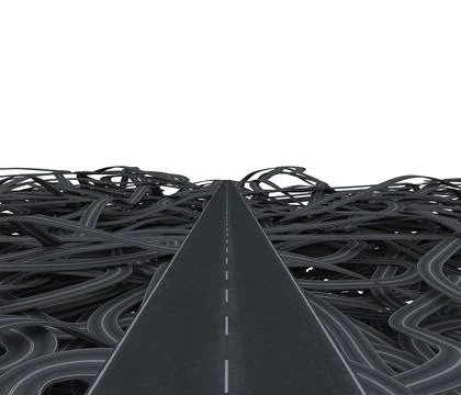3d rendering of streets confused like a maze Stock Illustration