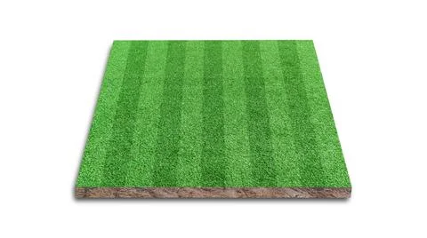 3D Rendering. Stripe of soccer lawn field, Green grass football field Stock Illustration