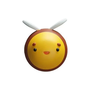 3d rendering striped bee. Stock Illustration