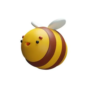 3d rendering striped bee side. Stock Illustration
