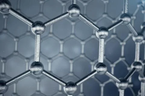 3D rendering structure of the graphene tube, abstract nanotechnology hexagonal Illustrazione stock