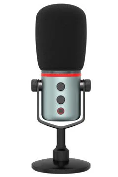 3D rendering of studio condenser microphone isolated on white background Stock Illustration