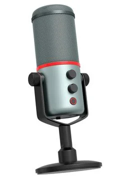 3D rendering of studio condenser microphone isolated on white background Stock Illustration