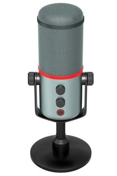 3D rendering of studio condenser microphone isolated on white background Stock Illustration