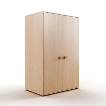 3d rendering of a stylish beige oak closet isolated on a white background Stock Illustration