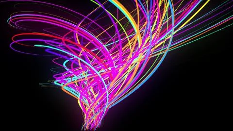 3d rendering stylish creative abstract background. colored lines swirling in Stock Illustration