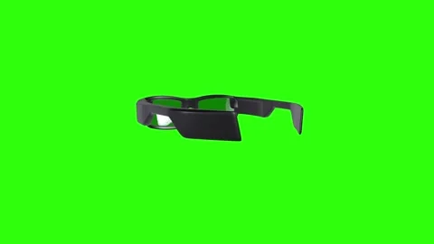 3D rendering of stylish sunglasses on a bright green background Stock Footage 287882337