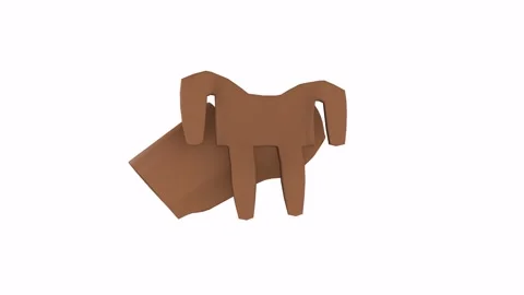 3D rendering of a stylized brown horse model in a minimalist design Stock-Footage 285924983