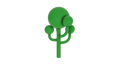 3D rendering of a stylized green tree with circular features Stock-Footage 285060282