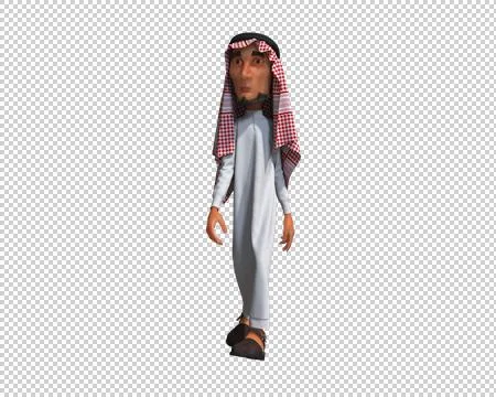 3d Rendering of a Stylized Middle Eastern Man. Illustrazione stock