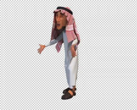 3d Rendering of a Stylized Middle Eastern Man. Stock Illustration