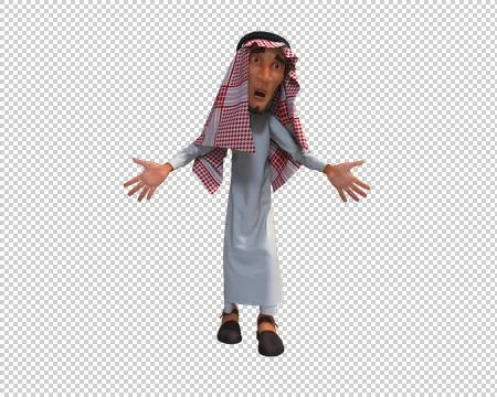 3d Rendering of a Stylized Middle Eastern Man. Stockillustratie