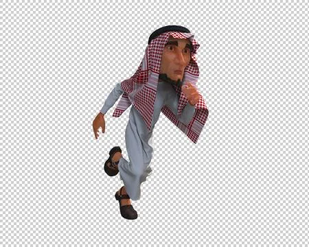 3d Rendering of a Stylized Middle Eastern Man. Stock Illustration