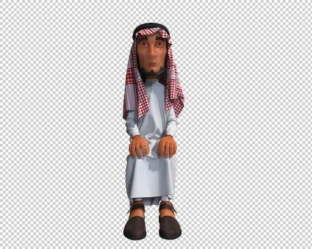 3d Rendering of a Stylized Middle Eastern Man. Stock Illustration