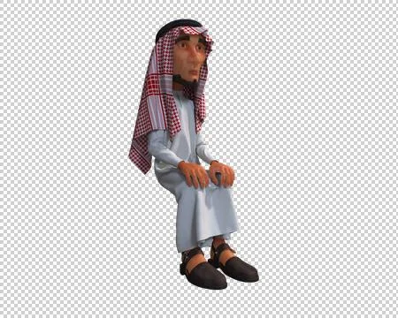 3d Rendering of a Stylized Middle Eastern Man. Stock Illustration
