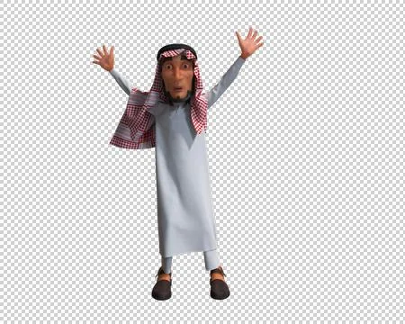 3d Rendering of a Stylized Middle Eastern Man. Stock Illustration