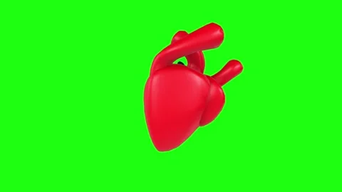 3D rendering of a stylized red heart on a vibrant green background Stock-Footage 287985893