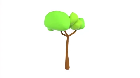 3D rendering of a stylized tree design in a simple environment Stock-Footage 284238100