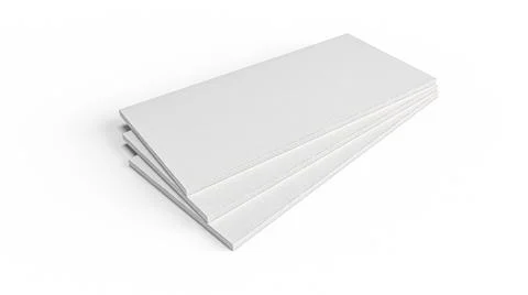 3D rendering of styrofoam sheets isolated on a white background Stock Illustration
