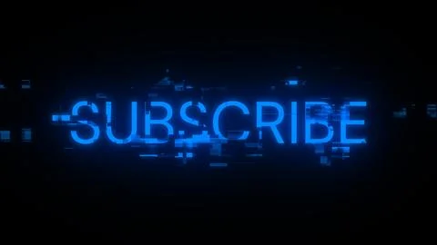 3D rendering subscribe text with screen effects of technological glitches イラスト素材