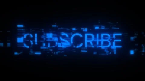 3D rendering subscribe text with screen effects of technological glitches イラスト素材