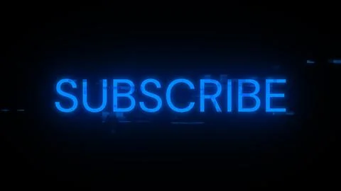 3D rendering subscribe text with screen effects of technological glitches Stockillustratie