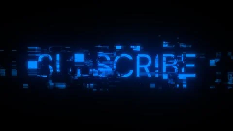 3D rendering subscribe text with screen effects of technological glitches Stockillustratie