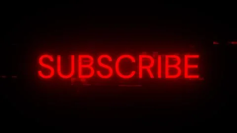 3D rendering subscribe text with screen effects of technological glitches Illustrazione stock