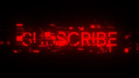 3D rendering subscribe text with screen effects of technological glitches イラスト素材