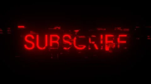 3D rendering subscribe text with screen effects of technological glitches 스톡 일러스트