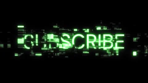 3D rendering subscribe text with screen effects of technological glitches Stockillustratie