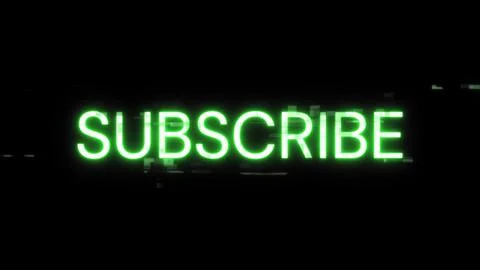 3D rendering subscribe text with screen effects of technological glitches 스톡 일러스트