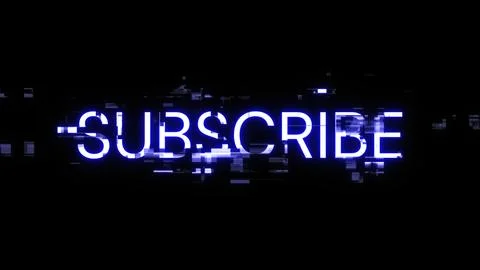 3D rendering subscribe text with screen effects of technological glitches Stock Illustration