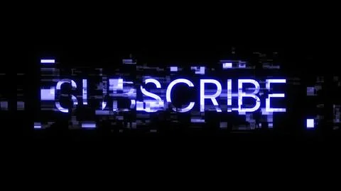 3D rendering subscribe text with screen effects of technological glitches Stock Illustration
