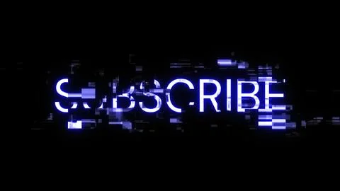 3D rendering subscribe text with screen effects of technological glitches Stockillustratie