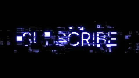 3D rendering subscribe text with screen effects of technological glitches 库存插图