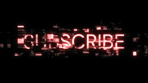 3D rendering subscribe text with screen effects of technological glitches イラスト素材