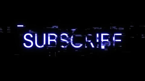 3D rendering subscribe text with screen effects of technological glitches Stock Illustration