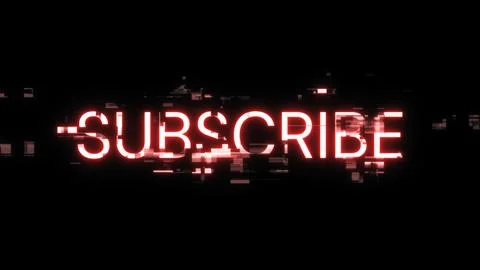 3D rendering subscribe text with screen effects of technological glitches イラスト素材