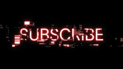 3D rendering subscribe text with screen effects of technological glitches イラスト素材